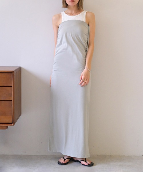 AKTE（アクテ）の「サイドギャザー2WAYカットソースカート（スカート・レディース・ブラック/セージグリーン・1/2）」の18枚目の写真