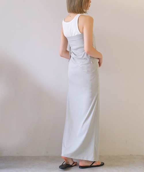 AKTE（アクテ）の「サイドギャザー2WAYカットソースカート（スカート・レディース・ブラック/セージグリーン・1/2）」の17枚目の写真