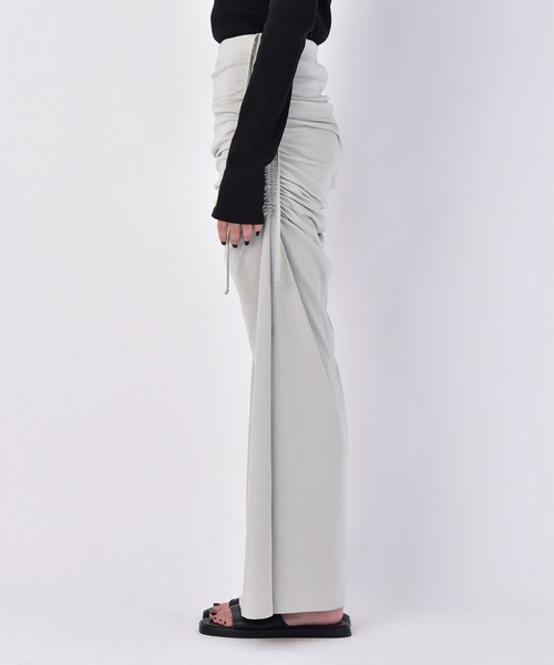 AKTE（アクテ）の「サイドギャザー2WAYカットソースカート（スカート・レディース・ブラック/セージグリーン・1/2）」の10枚目の写真