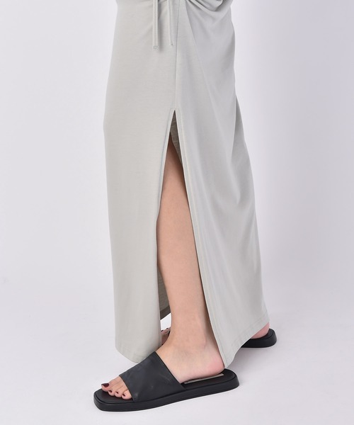 AKTE（アクテ）の「サイドギャザー2WAYカットソースカート（スカート・レディース・ブラック/セージグリーン・1/2）」の6枚目の写真