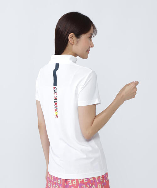 【PEARLY GATES】ハニカムカノコ半袖モックネックカットソー