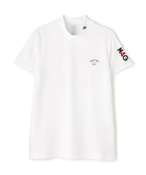 【PEARLY GATES】ハニカムカノコ半袖モックネックカットソー