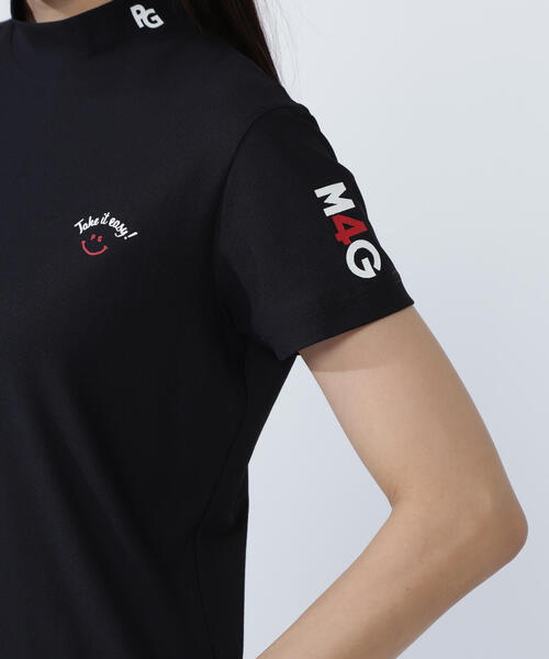 【PEARLY GATES】ハニカムカノコ半袖モックネックカットソー