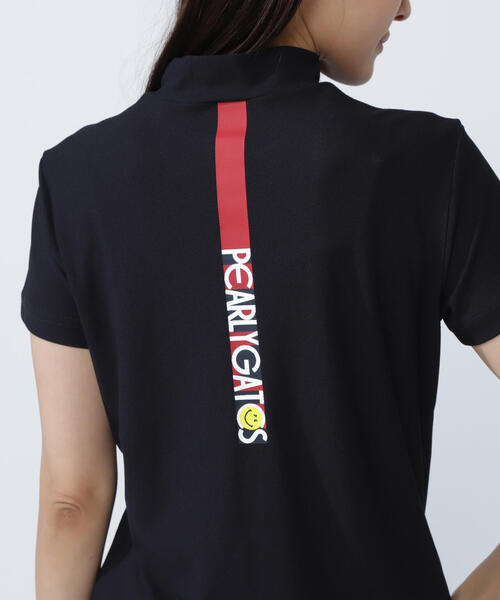 【PEARLY GATES】ハニカムカノコ半袖モックネックカットソー