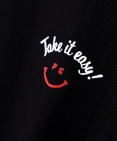 【PEARLY GATES】ハニカムカノコ半袖モックネックカットソー