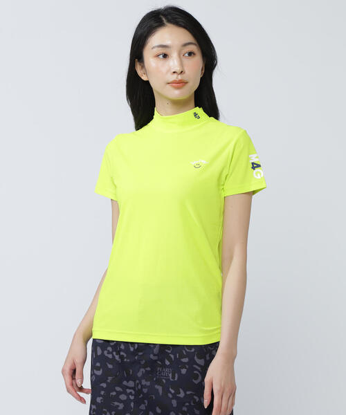 【PEARLY GATES】ハニカムカノコ半袖モックネックカットソー