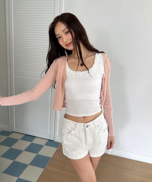 by muni:r(バイ ムニール)の「スタッズショートパンツ/2025 SS COLLECTION(チノパンツ・レディース・ホワイト/ブラック・SMALL/MEDIUM)」の20枚目の写真