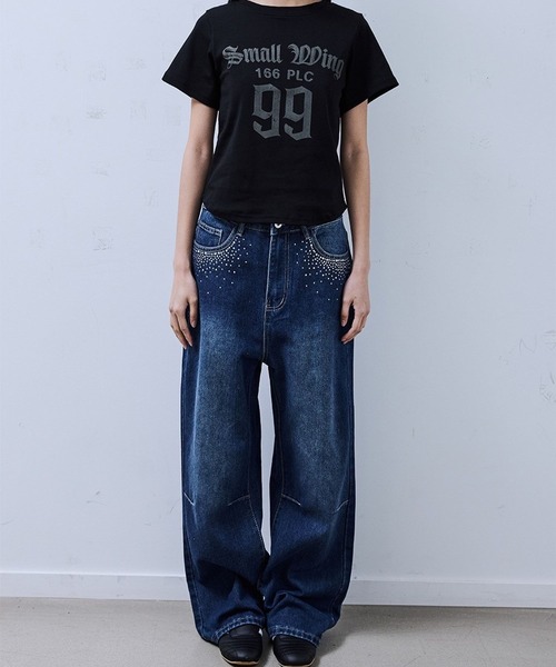 PLACE STUDIO（プレイススタジオ）の「PLACE STUDIO／CUBIC ポケットパンツ（デニムパンツ・レディース・ブルー・SMALL）」の2枚目の写真