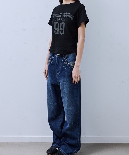 PLACE STUDIO（プレイススタジオ）の「PLACE STUDIO／CUBIC ポケットパンツ（デニムパンツ・レディース・ブルー・SMALL）」の3枚目の写真