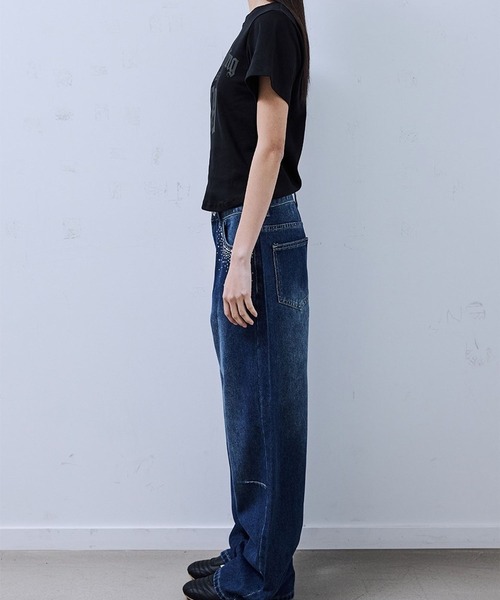 PLACE STUDIO（プレイススタジオ）の「PLACE STUDIO／CUBIC ポケットパンツ（デニムパンツ・レディース・ブルー・SMALL）」の5枚目の写真