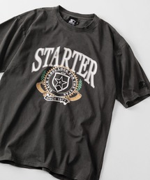 STARTER（スターター）の「【88】【STARTER/スターター】ピグメント加工 ブランドロゴ ワッペン刺繍 半袖Tシャツ  オーバーサイズ（Tシャツ/カットソー）」