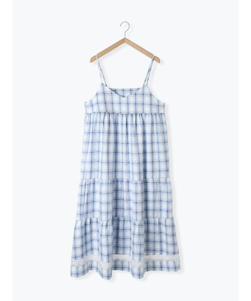 ehka sopo(エヘカソポ)の「レース付きチェックキャミワンピース(ワンピース・レディース・イエロー/グリーン/サックスブルー・F)」の9枚目の写真