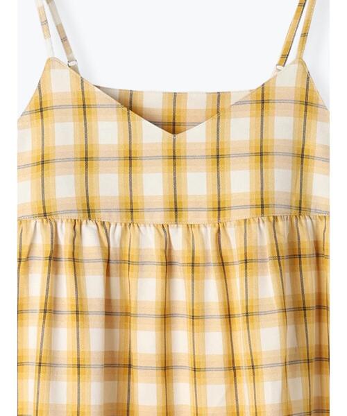 ehka sopo(エヘカソポ)の「レース付きチェックキャミワンピース(ワンピース・レディース・イエロー/グリーン/サックスブルー・F)」の12枚目の写真