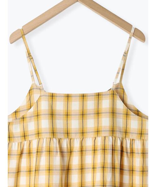 ehka sopo(エヘカソポ)の「レース付きチェックキャミワンピース(ワンピース・レディース・イエロー/グリーン/サックスブルー・F)」の15枚目の写真