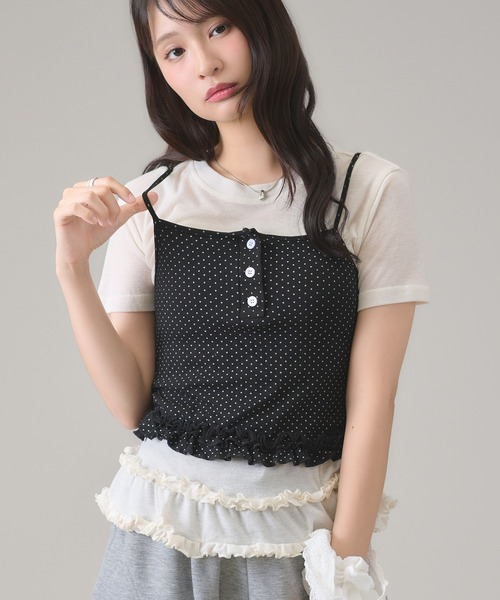 apres jour mignon(アプレジュールミニョン)の「フリルレイヤードトップス(Tシャツ/カットソー・レディース・グレー/レッド/ブラック/ブラック系その他/ネイビー/アイボリー・フリー)」の22枚目の写真