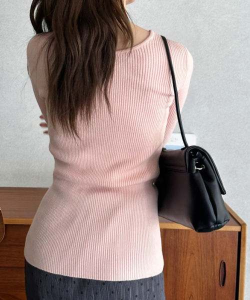 Eclat one（エクラワン）の「【Eclat one】2WAY リブ編み クルーネック カーディガン（カーディガン/ボレロ・レディース・アイボリー/ブラック/チャコール・M）」の21枚目の写真