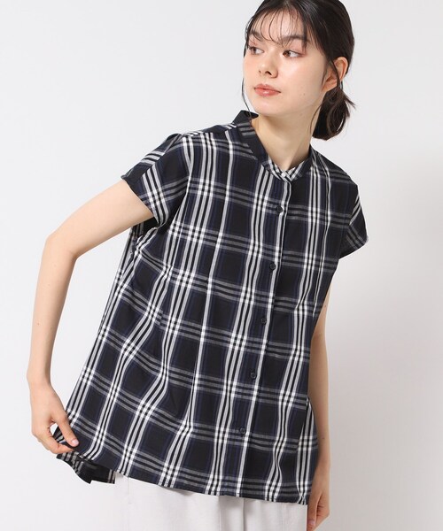 Dessin(デッサン)の「◆【洗える】フレンチスリーブフレアーブラウス(XS~L)(シャツ/ブラウス・レディース・ホワイト系3/ブルー系その他3/ブルー系その他4・00/01/02/03)」の1枚目の写真