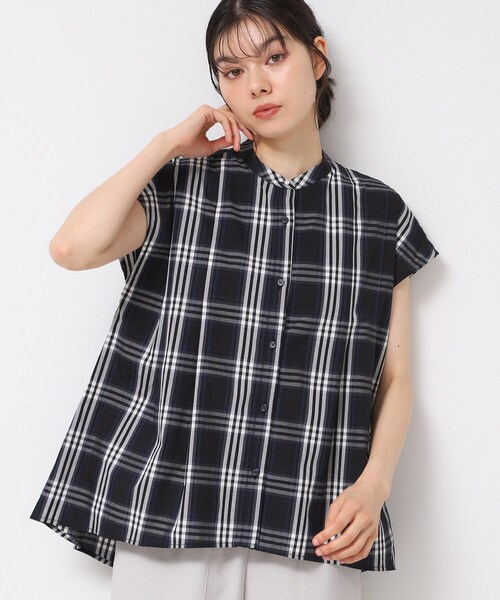 Dessin(デッサン)の「◆【洗える】フレンチスリーブフレアーブラウス(XS~L)(シャツ/ブラウス・レディース・ホワイト系3/ブルー系その他3/ブルー系その他4・00/01/02/03)」の4枚目の写真