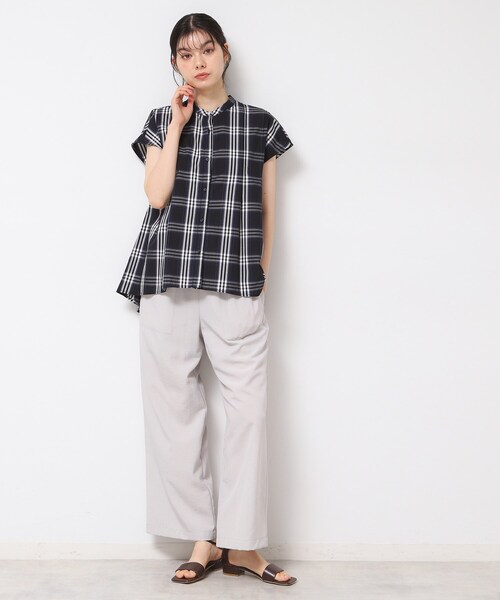 Dessin(デッサン)の「◆【洗える】フレンチスリーブフレアーブラウス(XS~L)(シャツ/ブラウス・レディース・ホワイト系3/ブルー系その他3/ブルー系その他4・00/01/02/03)」の5枚目の写真