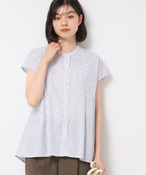 Dessin(デッサン)の「◆【洗える】フレンチスリーブフレアーブラウス(XS~L)(シャツ/ブラウス・レディース・ホワイト系3/ブルー系その他3/ブルー系その他4・00/01/02/03)」の8枚目の写真