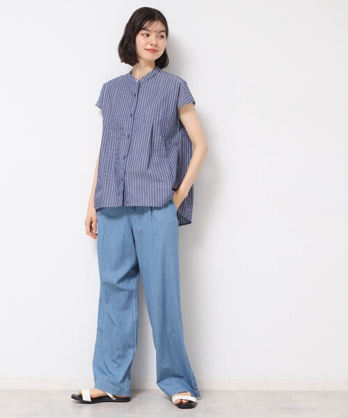 Dessin(デッサン)の「◆【洗える】フレンチスリーブフレアーブラウス(XS~L)(シャツ/ブラウス・レディース・ホワイト系3/ブルー系その他3/ブルー系その他4・00/01/02/03)」の14枚目の写真