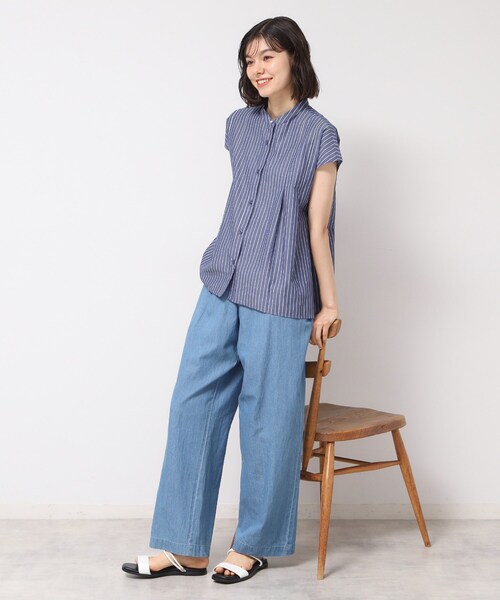 Dessin(デッサン)の「◆【洗える】フレンチスリーブフレアーブラウス(XS~L)(シャツ/ブラウス・レディース・ホワイト系3/ブルー系その他3/ブルー系その他4・00/01/02/03)」の15枚目の写真