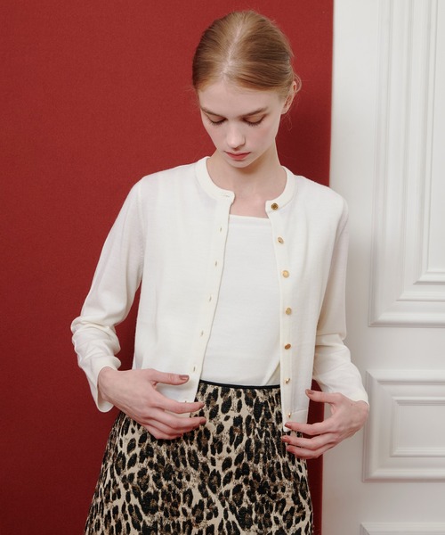 セール】【LOULOU WILLOUGHBY】メリノウールカラーカーディガン