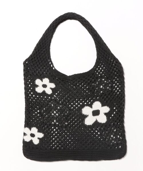 ammy.（エイミードット）の「【 ammy. / エイミードット 】 編み込み フラワー ニット バッグ（ショルダーバッグ・レディース・ブラック/ブラウン/レッド/アイボリー・FREE）」の5枚目の写真
