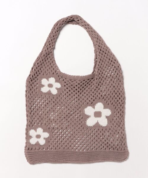 ammy.（エイミードット）の「【 ammy. / エイミードット 】 編み込み フラワー ニット バッグ（ショルダーバッグ・レディース・ブラック/ブラウン/レッド/アイボリー・FREE）」の8枚目の写真