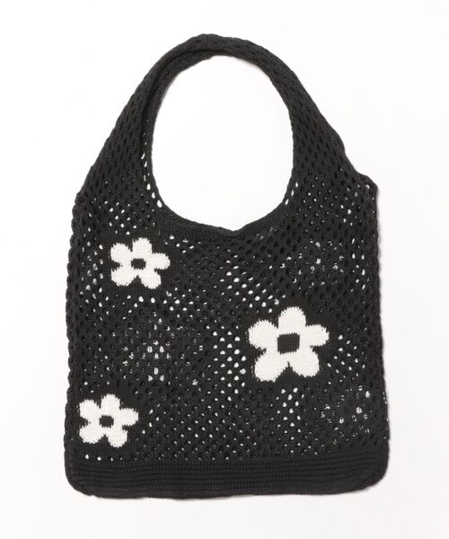 ammy.（エイミードット）の「【 ammy. / エイミードット 】 編み込み フラワー ニット バッグ（ショルダーバッグ・レディース・ブラック/ブラウン/レッド/アイボリー・FREE）」の9枚目の写真