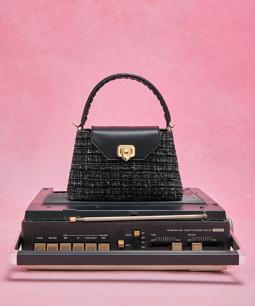 Arwen アルウェン ツイードキルトトップハンドルバッグ