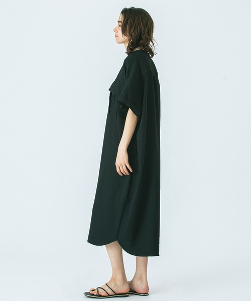 ROSE BUD（ローズバッド）の「(GENE HEAVENS)WORK POCKET SHIRT DRESS（シャツワンピース・レディース・オリーブ/ブラック・ONE SIZE）」の22枚目の写真