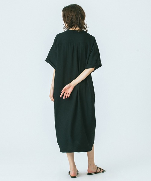ROSE BUD（ローズバッド）の「(GENE HEAVENS)WORK POCKET SHIRT DRESS（シャツワンピース・レディース・オリーブ/ブラック・ONE SIZE）」の21枚目の写真