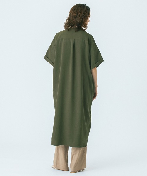 ROSE BUD（ローズバッド）の「(GENE HEAVENS)WORK POCKET SHIRT DRESS（シャツワンピース・レディース・オリーブ/ブラック・ONE SIZE）」の11枚目の写真