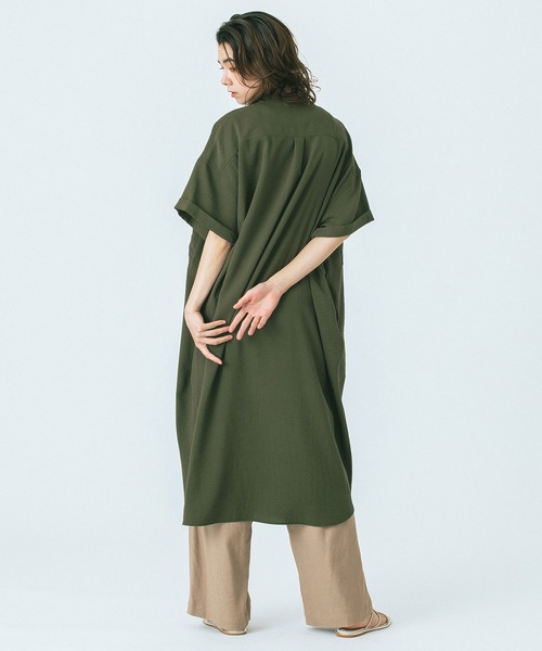 ROSE BUD（ローズバッド）の「(GENE HEAVENS)WORK POCKET SHIRT DRESS（シャツワンピース・レディース・オリーブ/ブラック・ONE SIZE）」の10枚目の写真