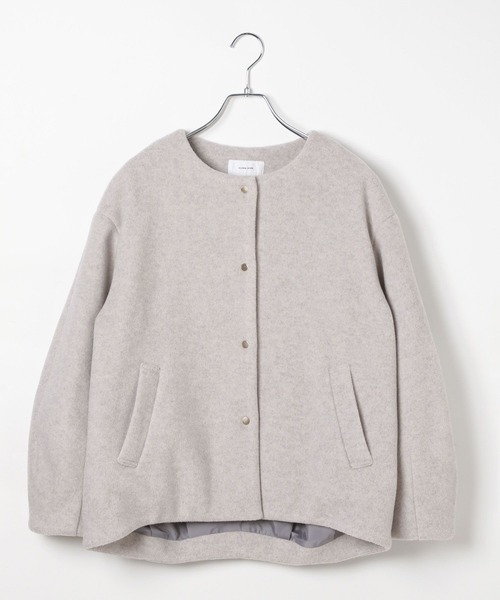 セール】ウールライクコクーンコート/494079（ノーカラーコート