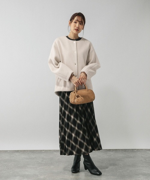 ウールライクコクーンコート/494079（ノーカラーコート）｜GLOBAL WORK