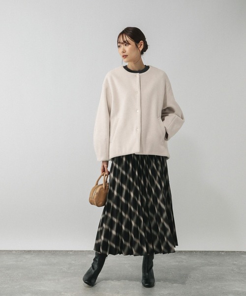 ウールライクコクーンコート/494079（ノーカラーコート）｜GLOBAL WORK