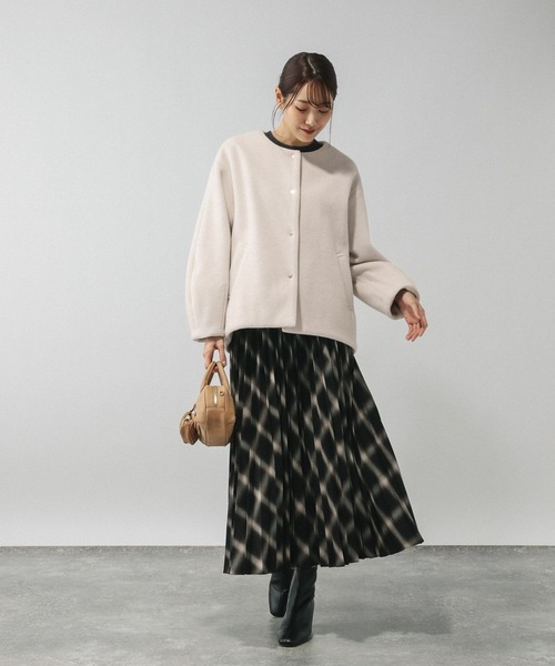 ウールライクコクーンコート/494079（ノーカラーコート）｜GLOBAL WORK