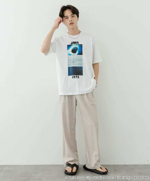 SENSE OF PLACE by URBAN RESEARCH（センスオブプレイスバイアーバンリサーチ）の「『別注』SENSE OF PLACE×JAWS　プリントT-SHIRTS/A（Tシャツ/カットソー・メンズ・ライトブルー/チャコールグレー/ホワイト・MEDIUM/LARGE）」の20枚目の写真