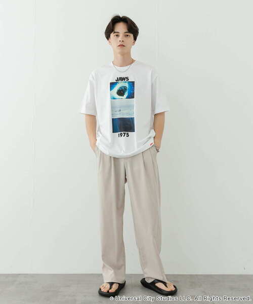 SENSE OF PLACE by URBAN RESEARCH（センスオブプレイスバイアーバンリサーチ）の「『別注』SENSE OF PLACE×JAWS　プリントT-SHIRTS/A（Tシャツ/カットソー・メンズ・ライトブルー/チャコールグレー/ホワイト・MEDIUM/LARGE）」の19枚目の写真
