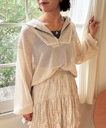 メッシュニットハーフZIPフーディー
