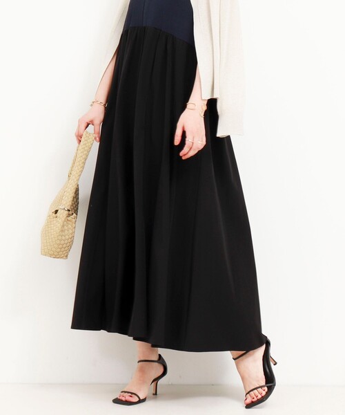 MICO COULIER（ミコクリエ）の「リブメランジカットソー異素材ワンピース（ワンピース・レディース・ブラック/ネイビー・38）」の4枚目の写真