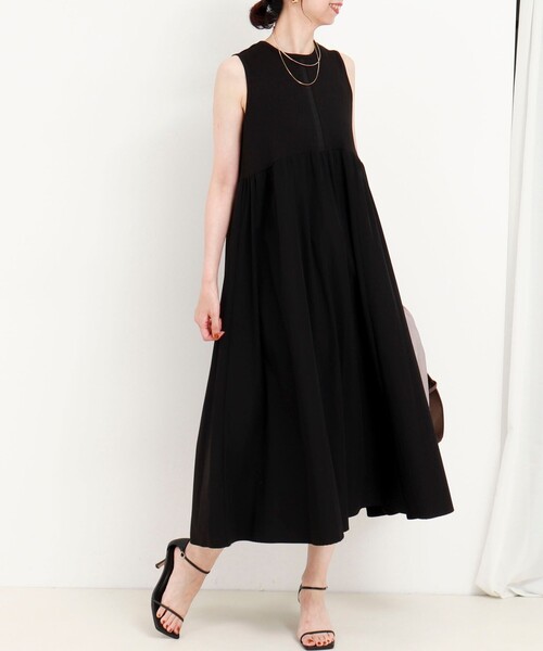 MICO COULIER（ミコクリエ）の「リブメランジカットソー異素材ワンピース（ワンピース・レディース・ブラック/ネイビー・38）」の10枚目の写真