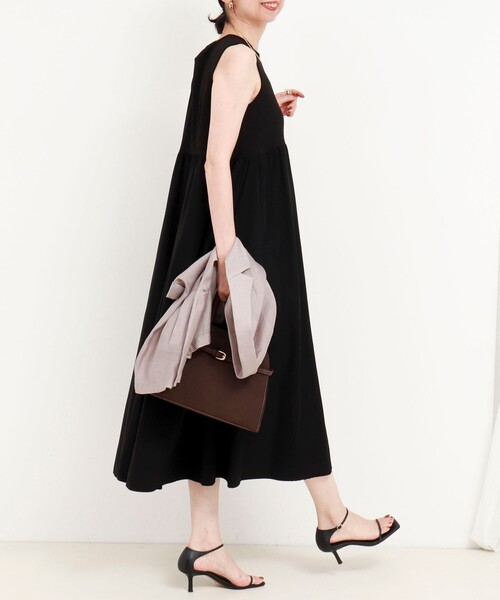 MICO COULIER（ミコクリエ）の「リブメランジカットソー異素材ワンピース（ワンピース・レディース・ブラック/ネイビー・38）」の11枚目の写真