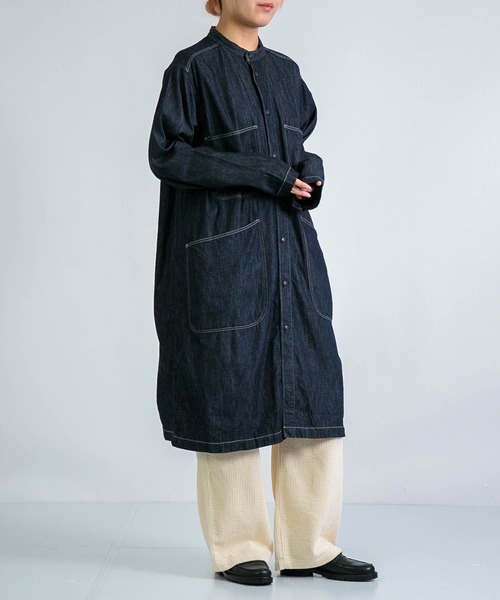 D.M.G.（ドミンゴ）の「[D.M.G. / ディーエムジー] 6ozデニム ワークシャツワンピース（シャツワンピース・レディース・ワンウォッシュ・3/2）」の2枚目の写真
