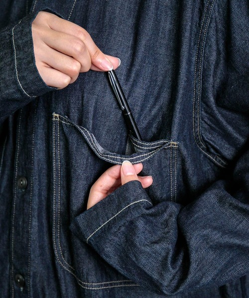 D.M.G.（ドミンゴ）の「[D.M.G. / ディーエムジー] 6ozデニム ワークシャツワンピース（シャツワンピース・レディース・ワンウォッシュ・3/2）」の9枚目の写真