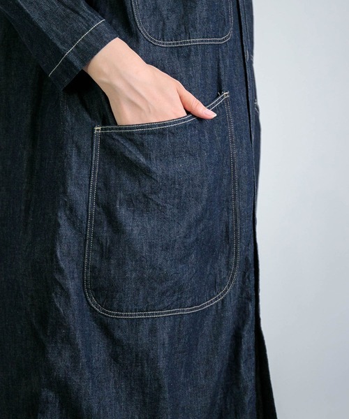 D.M.G.（ドミンゴ）の「[D.M.G. / ディーエムジー] 6ozデニム ワークシャツワンピース（シャツワンピース・レディース・ワンウォッシュ・3/2）」の12枚目の写真