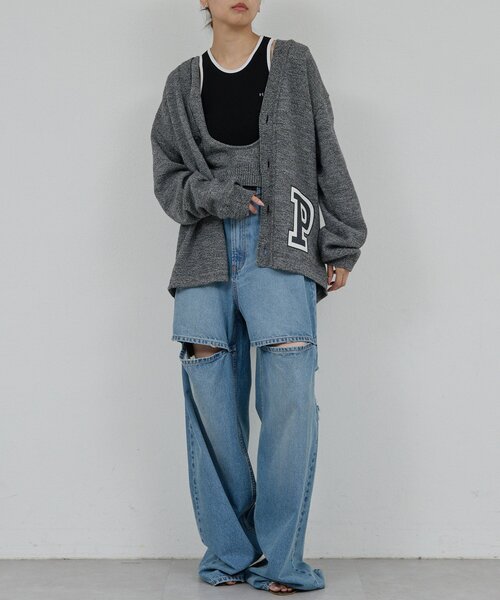 GALLARDAGALANTE（ガリャルダガランテ）の「【PEAS】スラッシュデニムパンツ（デニムパンツ・レディース・サックスブルー・0/1）」の5枚目の写真