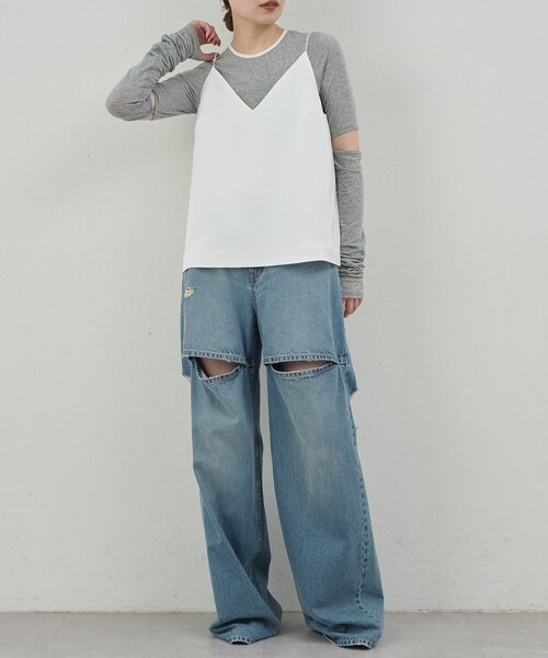 GALLARDAGALANTE（ガリャルダガランテ）の「【PEAS】スラッシュデニムパンツ（デニムパンツ・レディース・サックスブルー・0/1）」の10枚目の写真